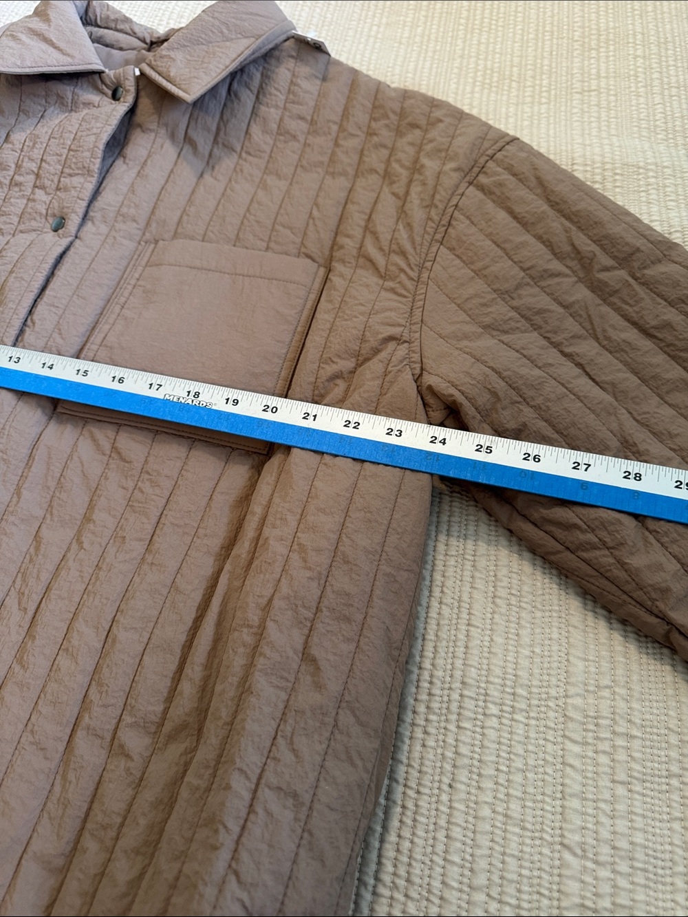 Old Navy Quilted Button-Front Jacket in Taupe - Picture 7 of 11